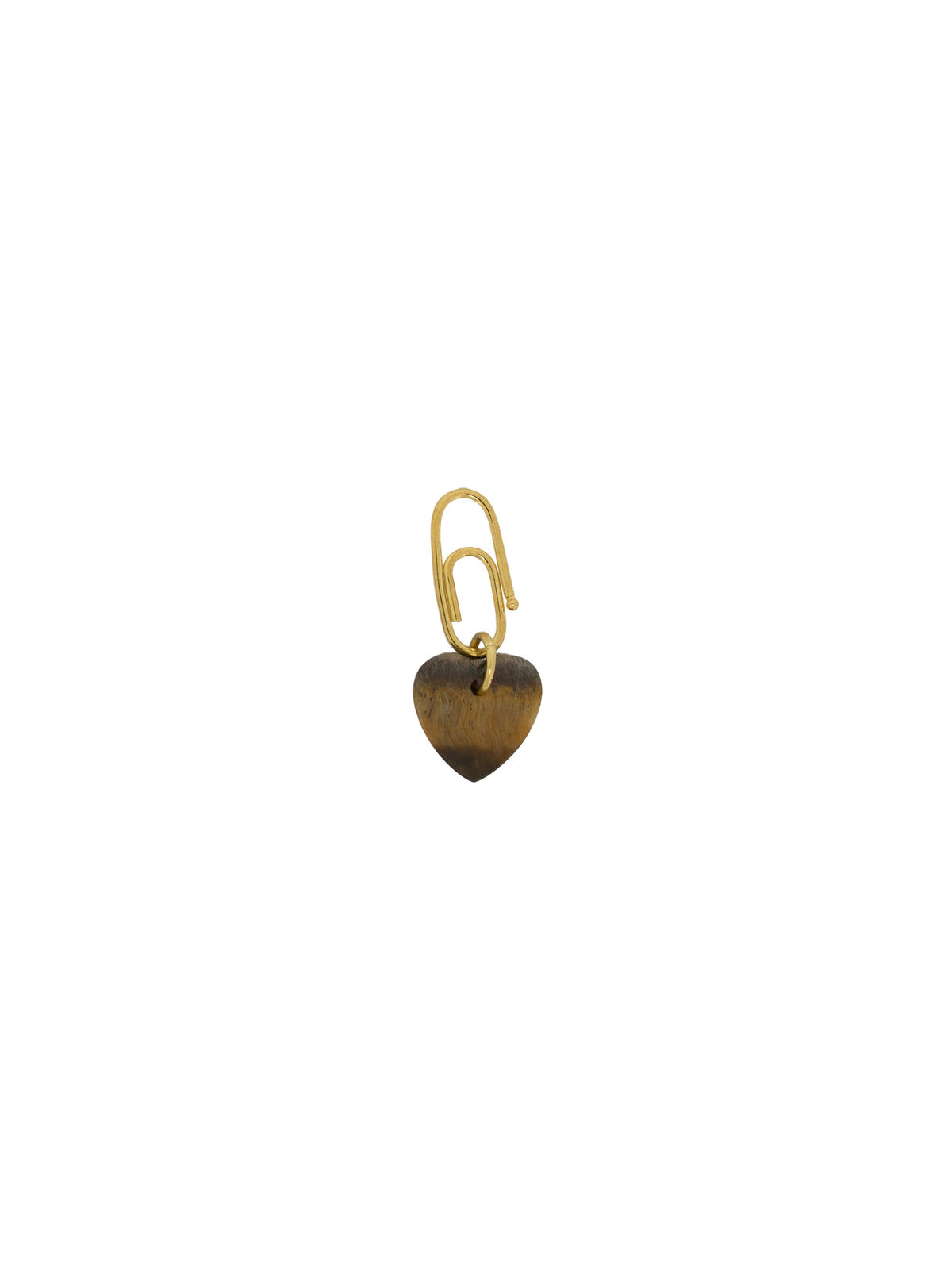 Charms Charm Coeur Oeil De Tigre - Doré et marron
