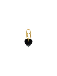 Charms Charm Coeur Onyx - Doré et noir