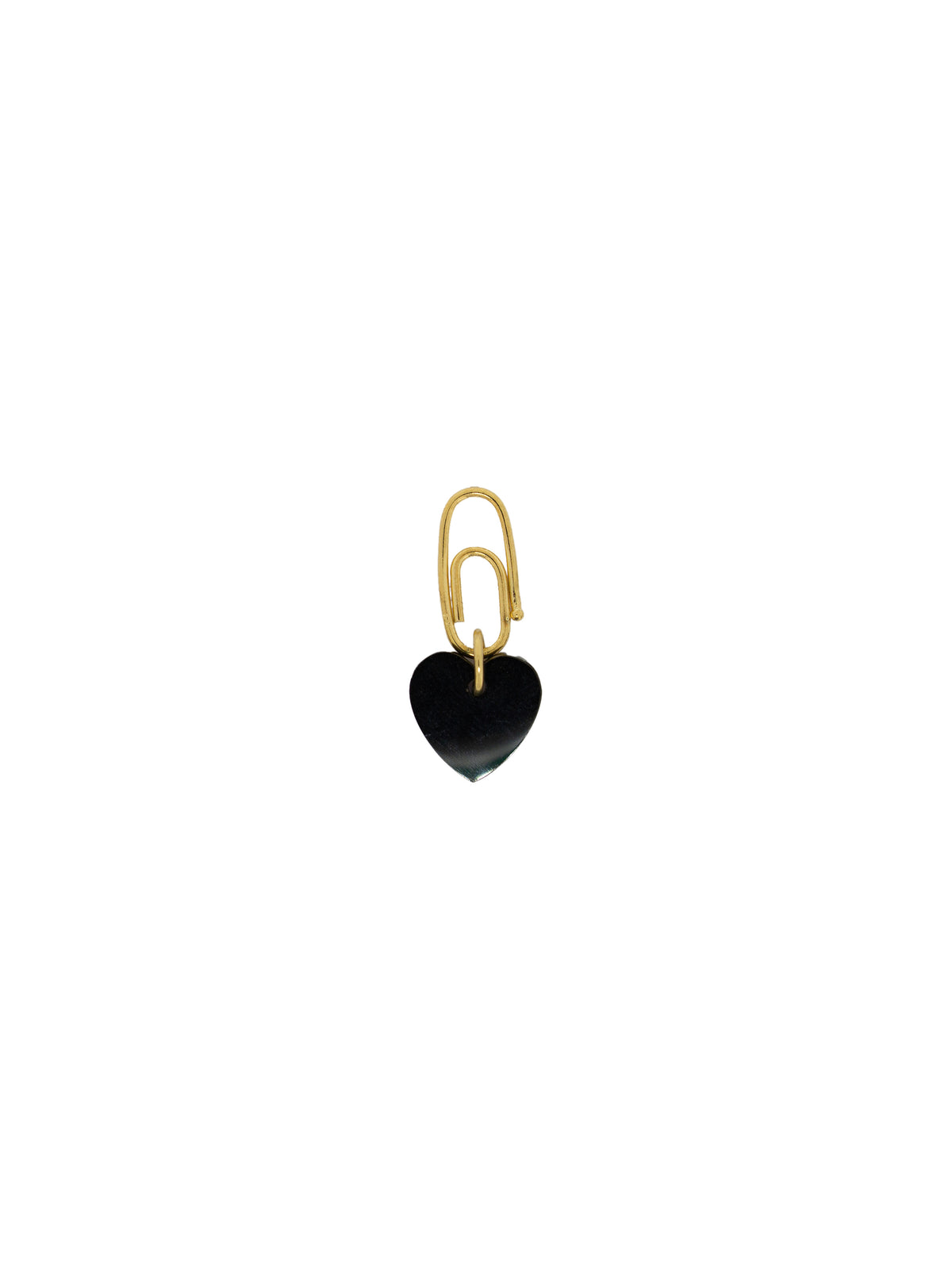 Charms Charm Coeur Onyx - Doré et noir