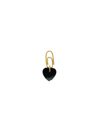 Charms Charm Coeur Onyx - Doré et noir