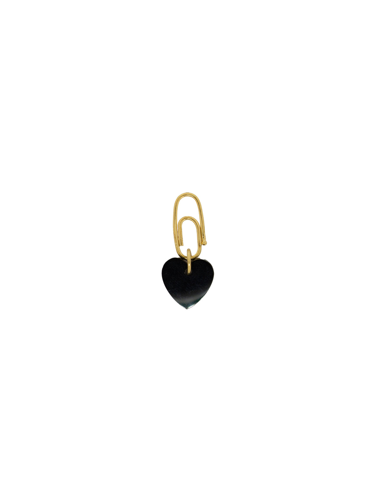 Charms Charm Coeur Onyx - Doré et noir