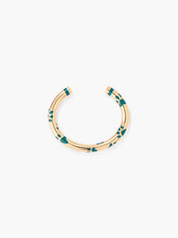 Bracelet Exclusivite Bracelet Pattes Emeraude "Je T'Aime Comme Un Chien" - Doré et vert turquoise