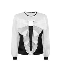 Blouse Ezaline en soie - Black & White