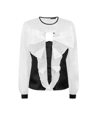 Blouse Ezaline en soie - Black & White