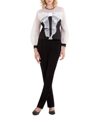 Blouse Ezaline en soie - Black & White