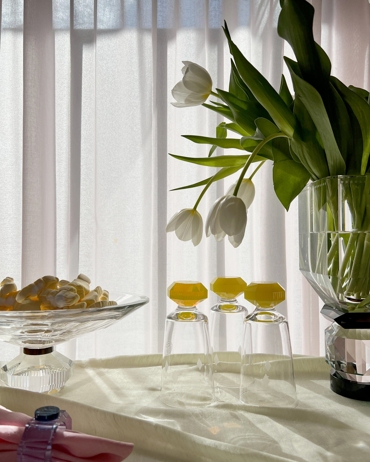 Set de 2 grands verres en cristal Chelsea - Neon Yellow