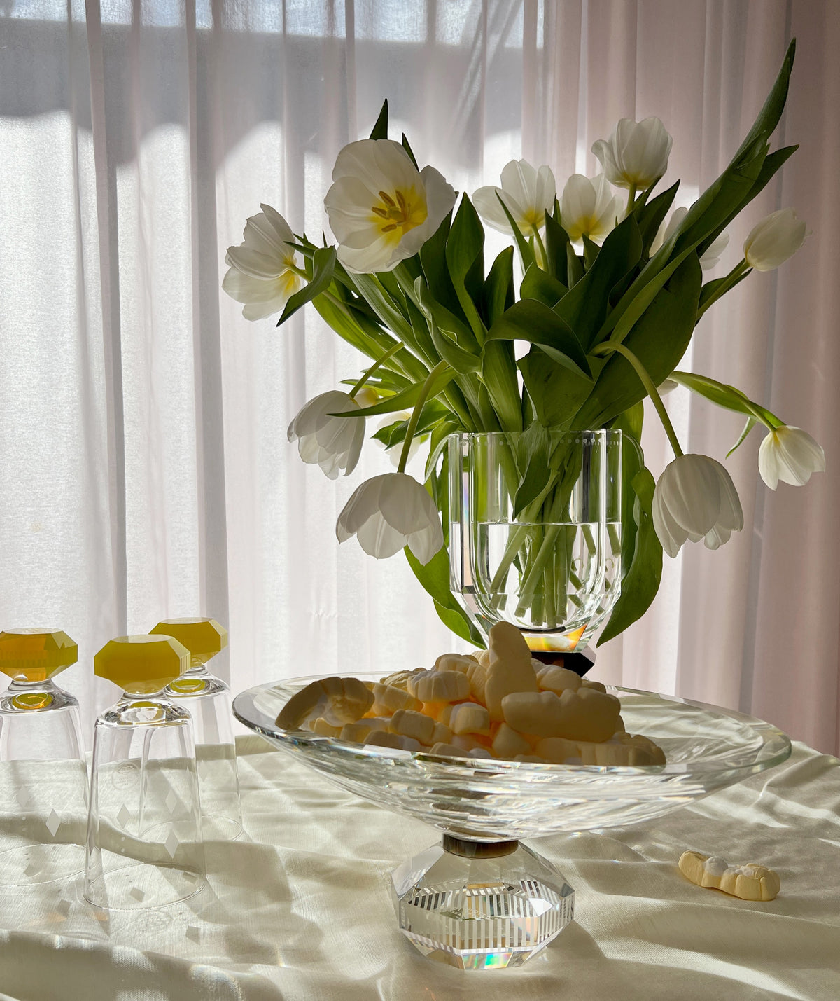 Set de 2 grands verres en cristal Chelsea - Neon Yellow