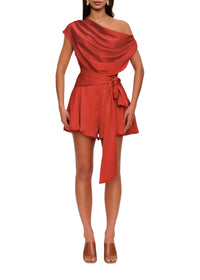 Edah satin jumpsuit - Red Coral