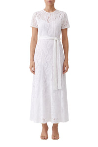 Robe Elara à manches courtes - White