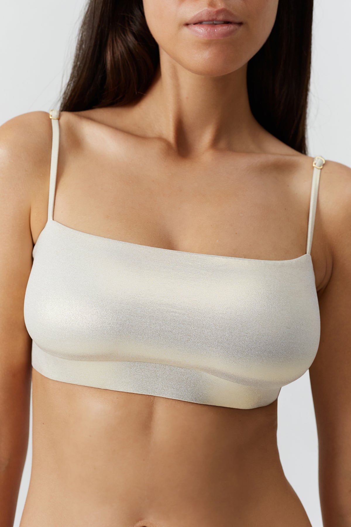 Elba Iridescent Bralette Bikini Top - Gold
