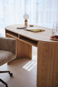 Bureau Elipse en bois - Bois blond