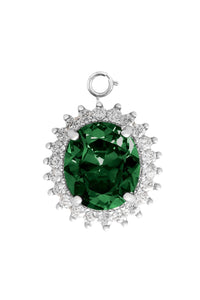 Oval charm with green crystal