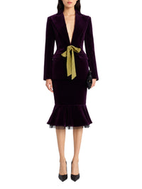 Ruffled midi skirt - Purple