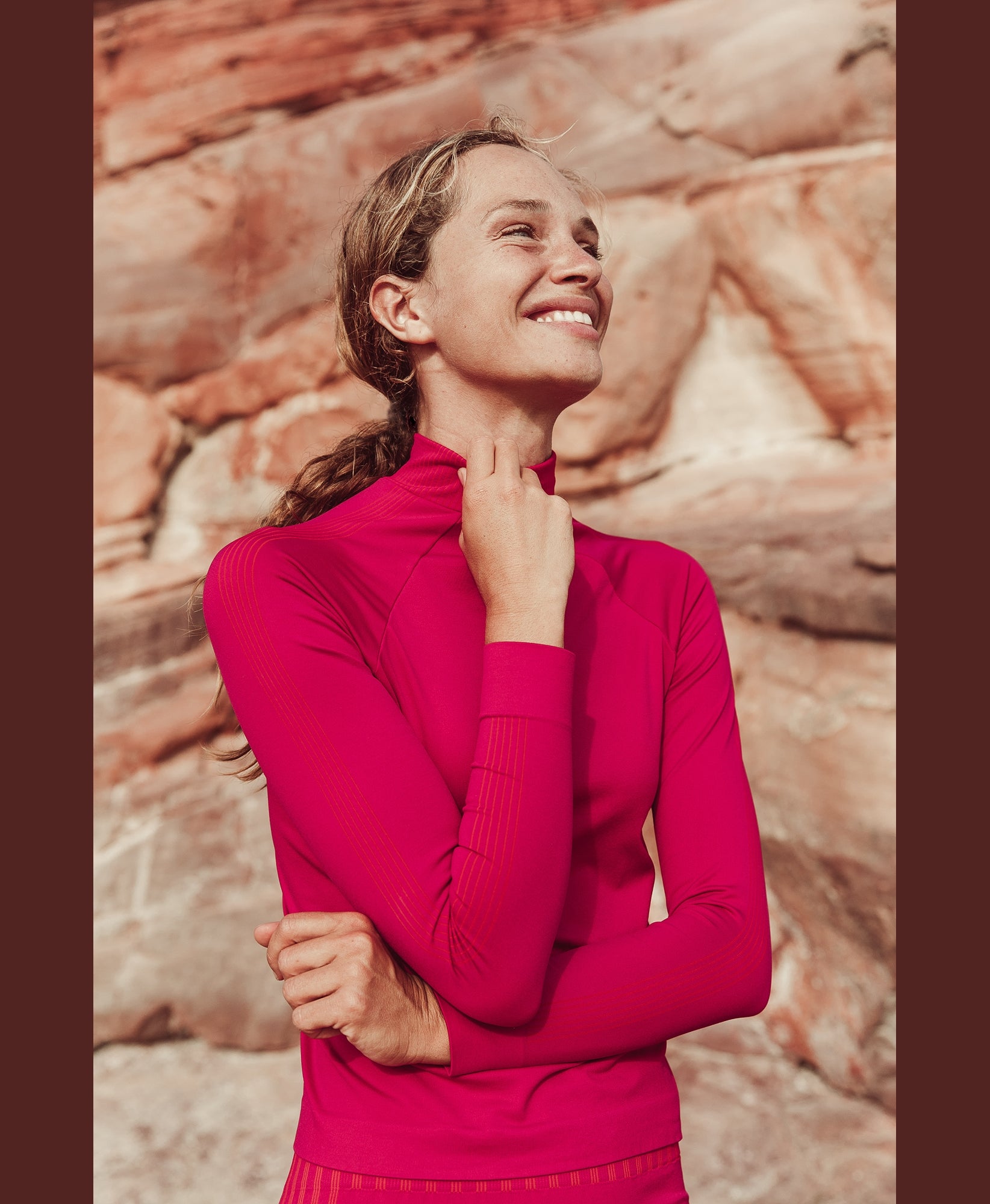 Apoline Top - Fuschia & Orange
