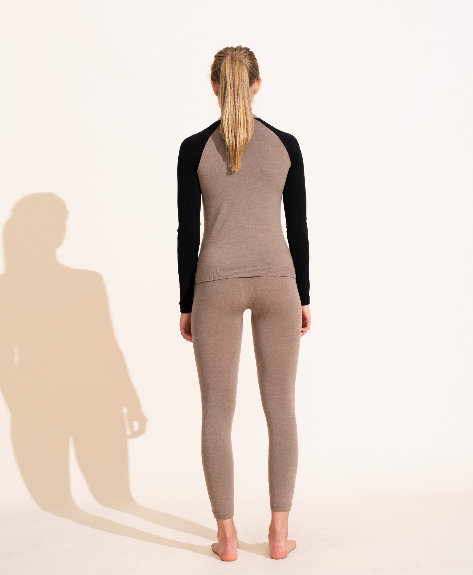 Top Albane en laine - Taupe & Black