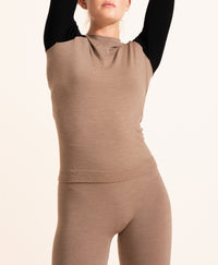Top Albane en laine - Taupe & Black