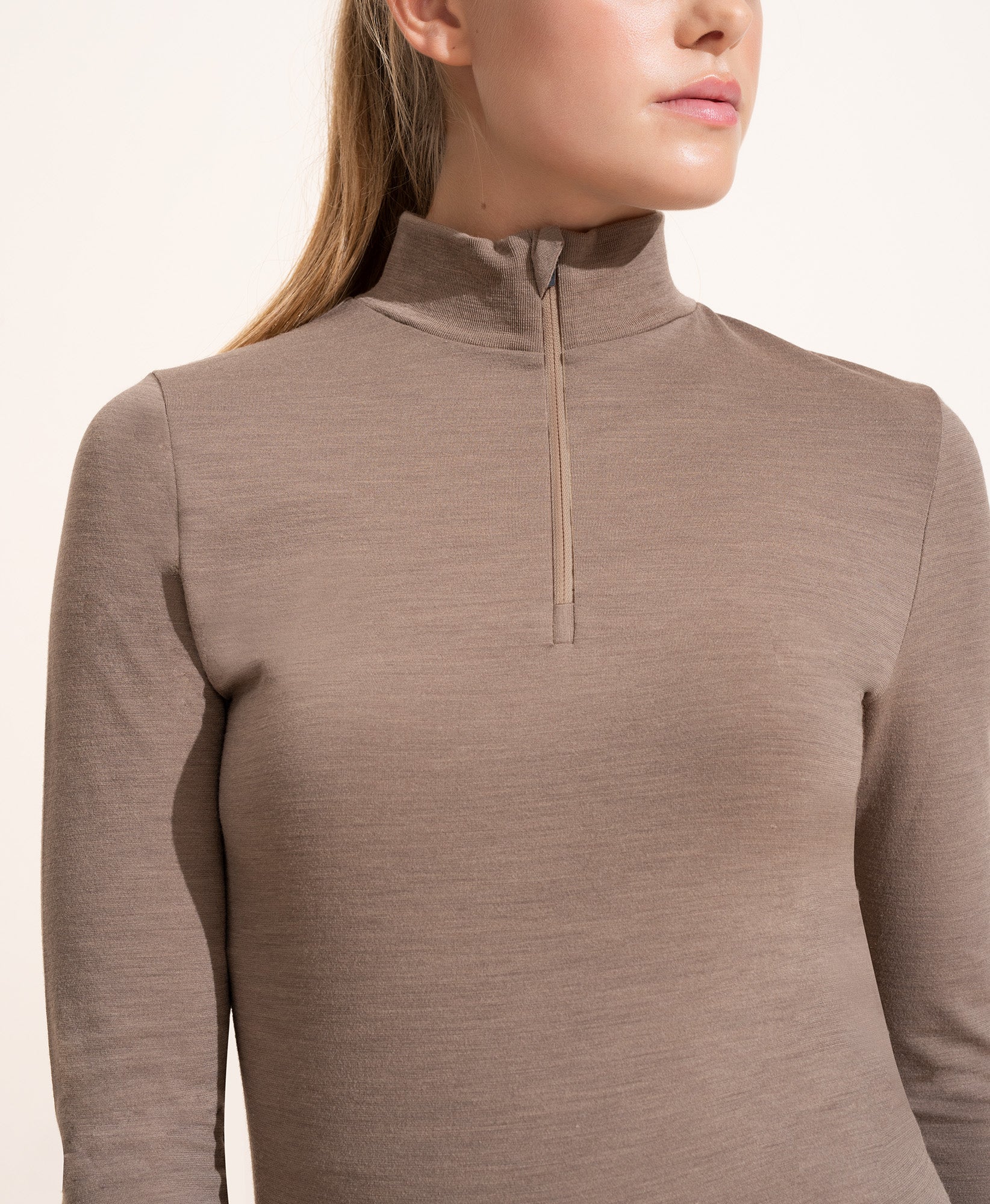 Top Alienor en laine - Taupe