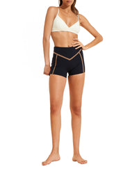 Short Corset - Black & Taupe