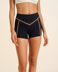Short Corset - Black & Taupe