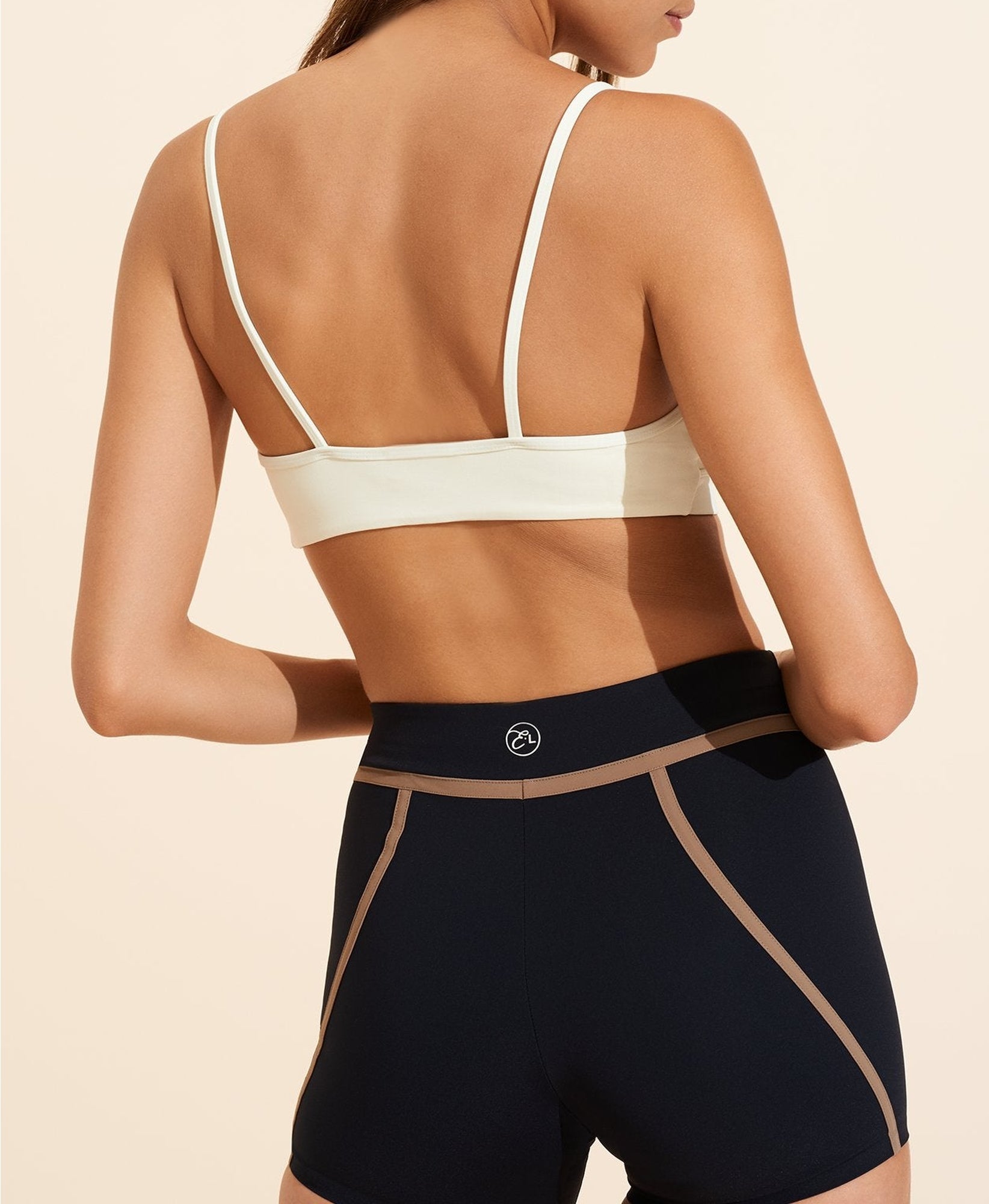 Short Corset - Black & Taupe