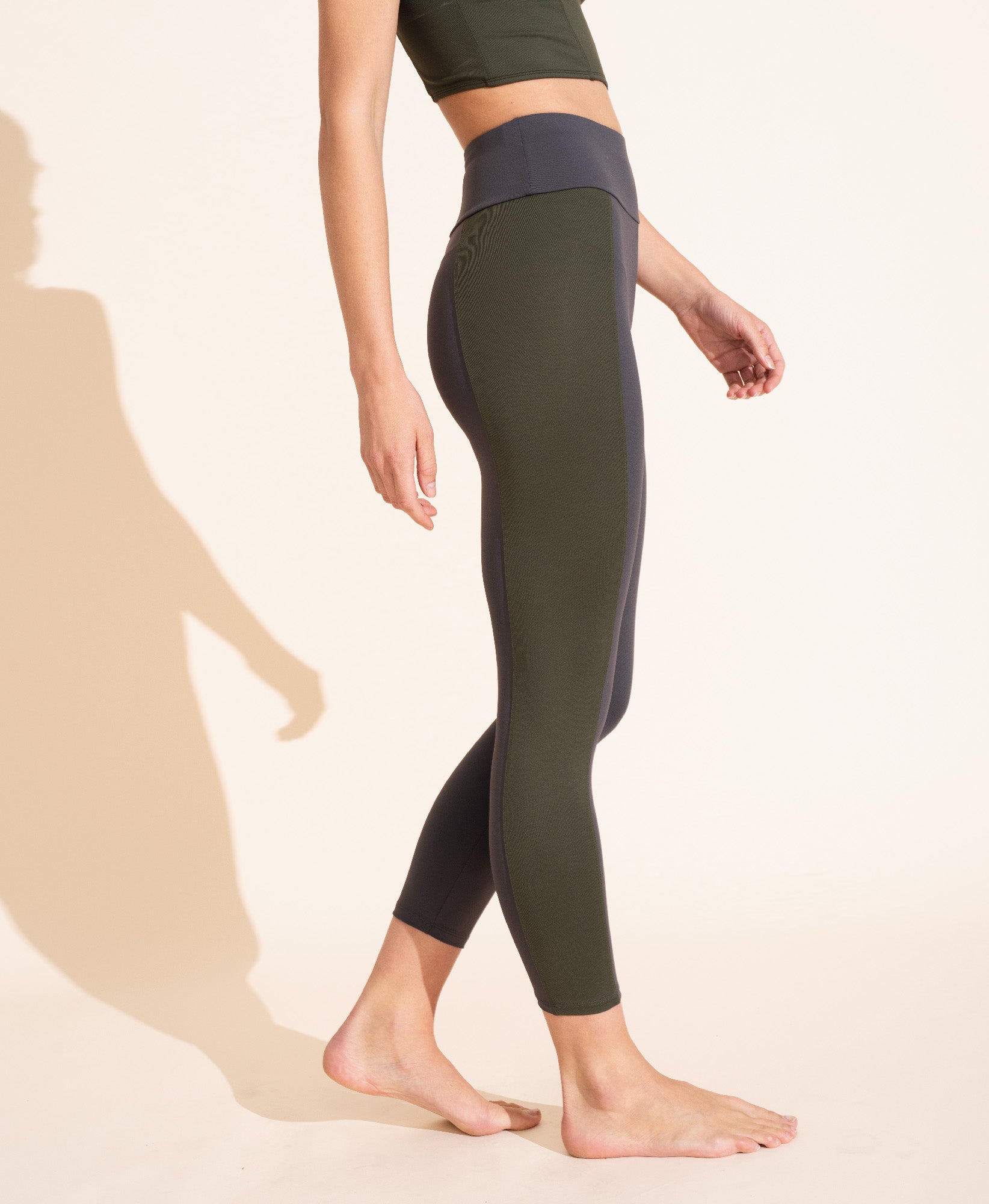Therese Legging - Charcoal & Olive