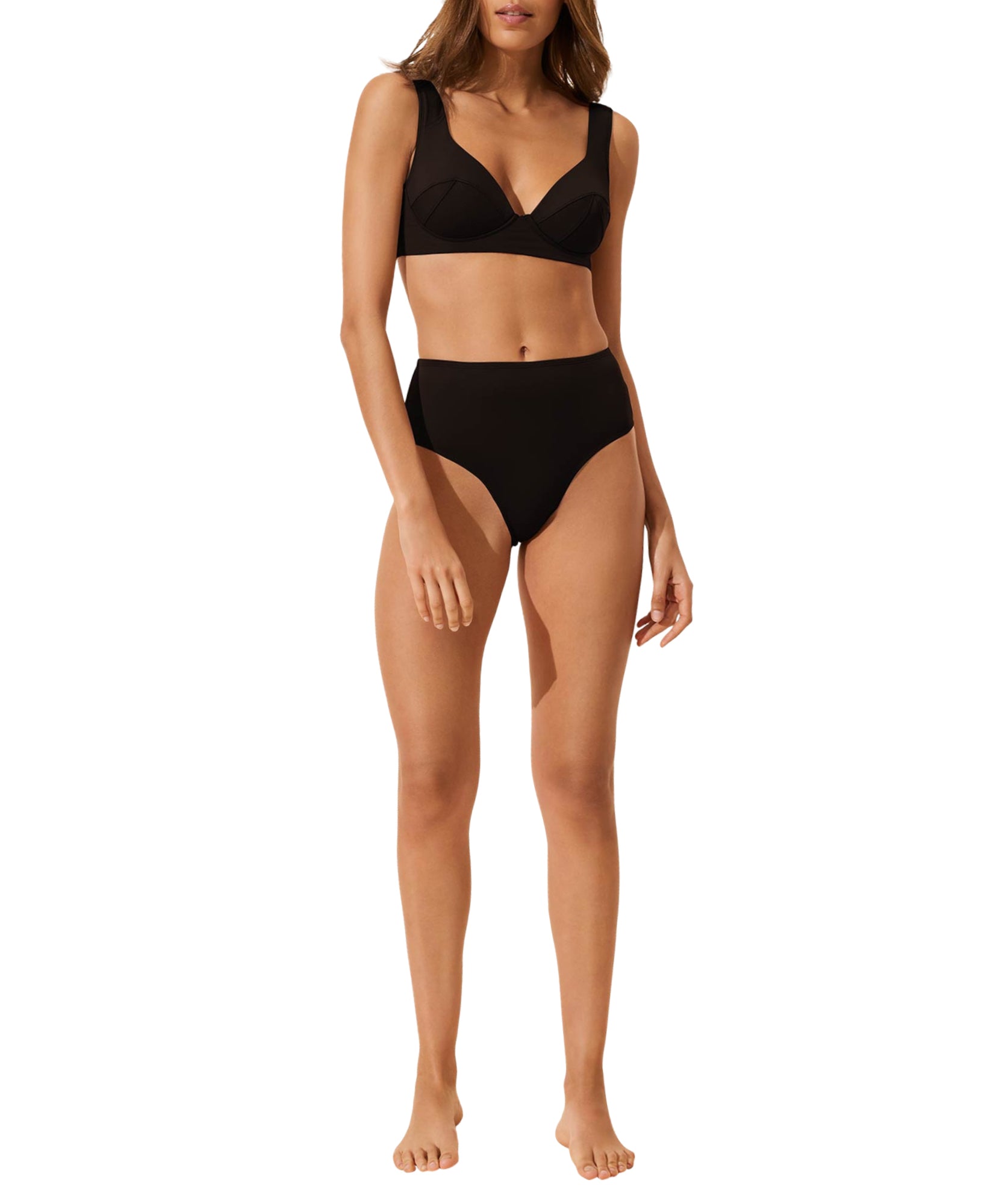 Valentine high waist swimwear bottoms - Black