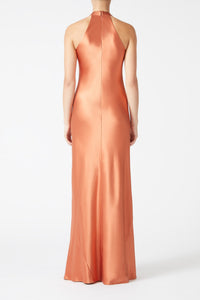 Robe longue Eve en soie - Rust
