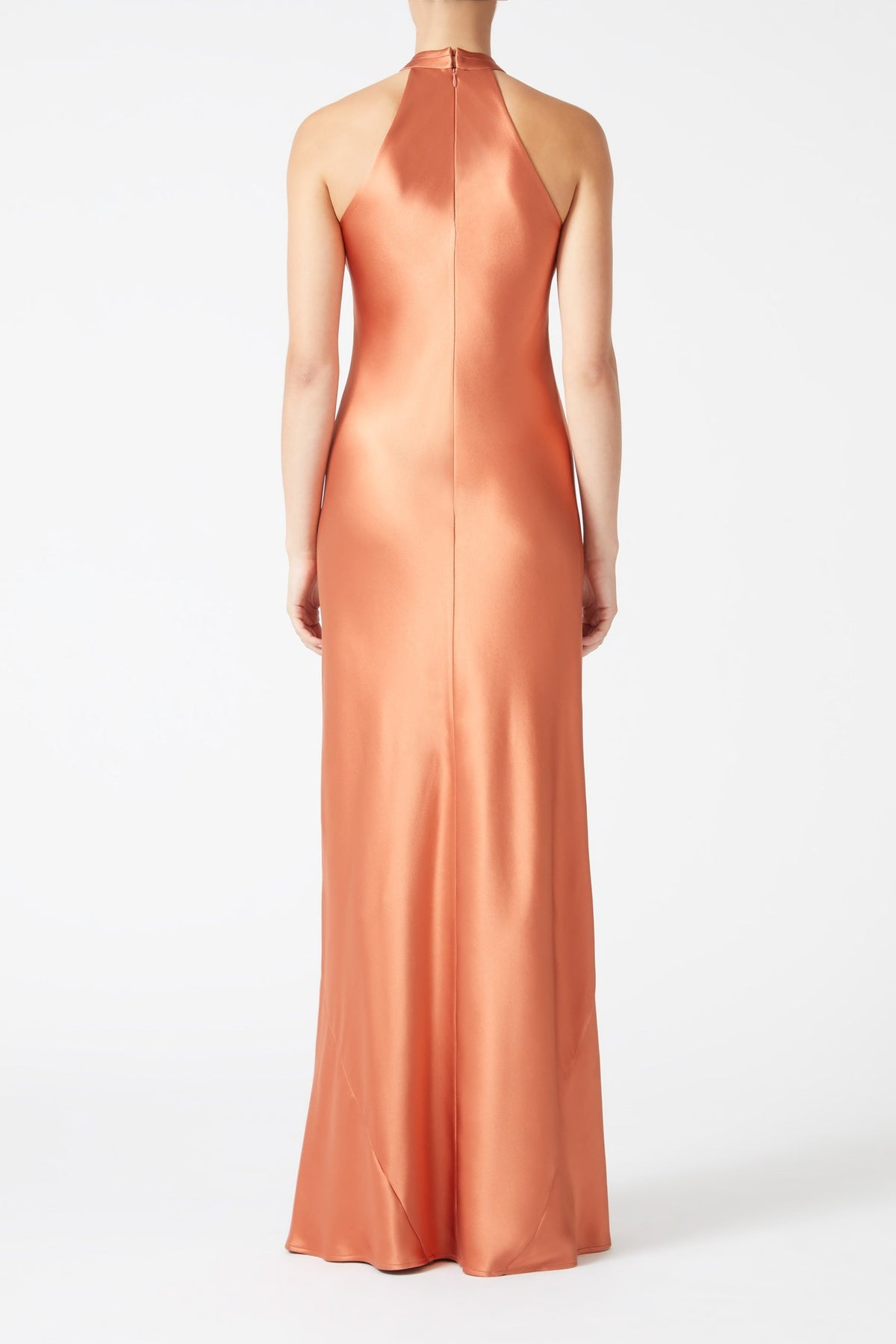 Robe longue Eve en soie - Rust