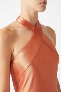 Robe longue Eve en soie - Rust