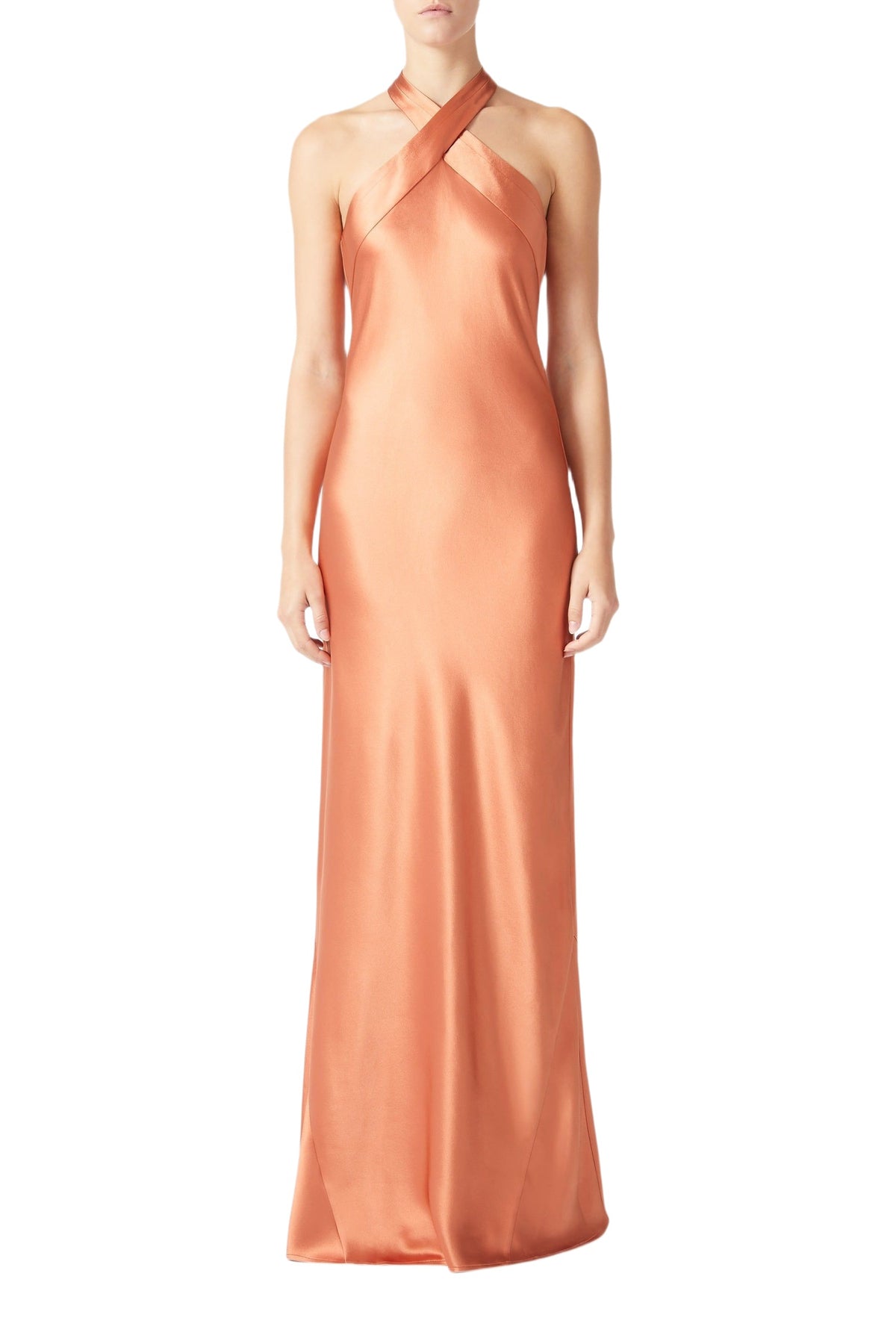 Robe longue Eve en soie - Rust