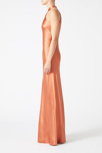 Robe longue Eve en soie - Rust