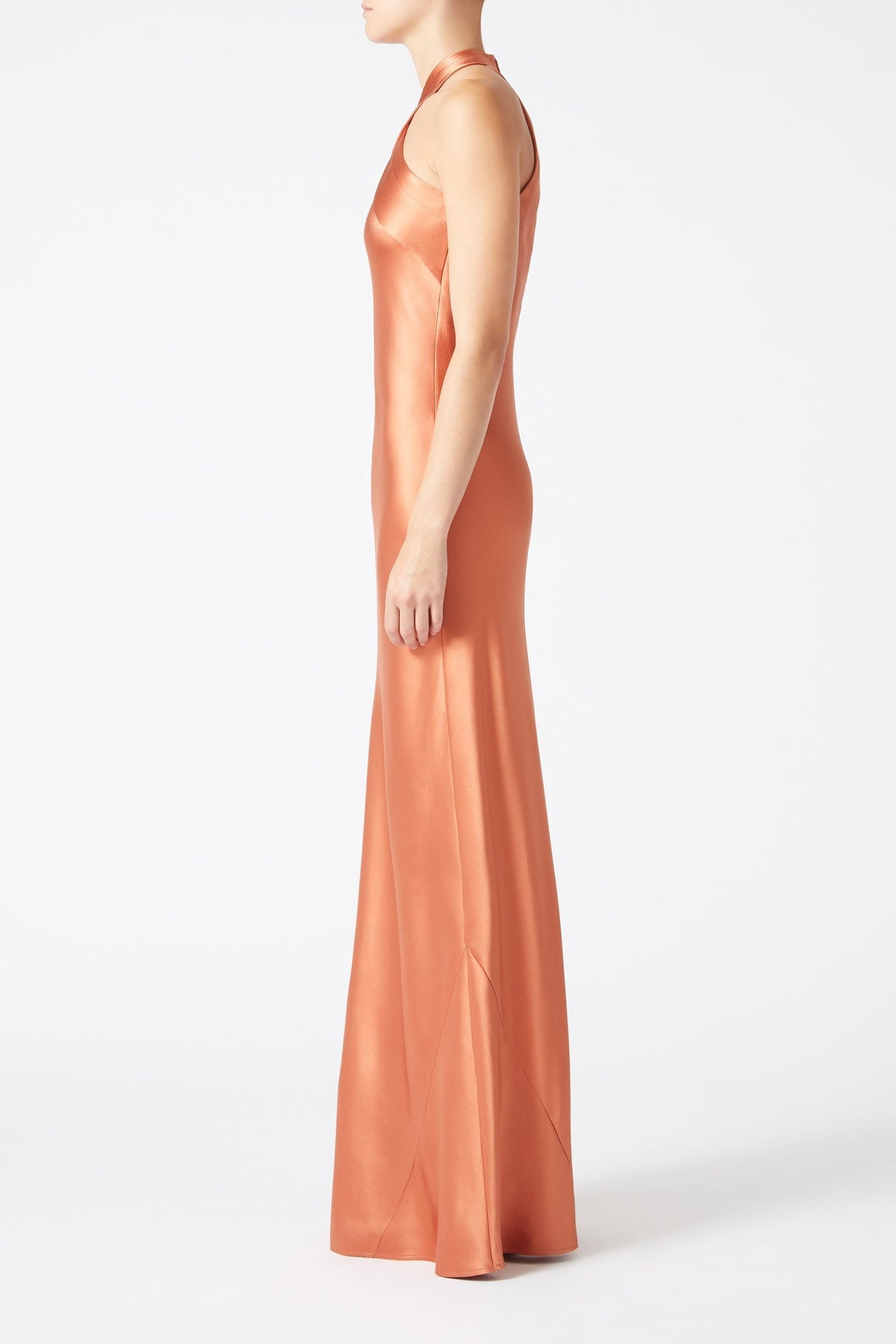 Robe longue Eve en soie - Rust