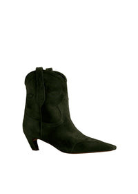 Dallas ankle boot in leather - Dark Olive