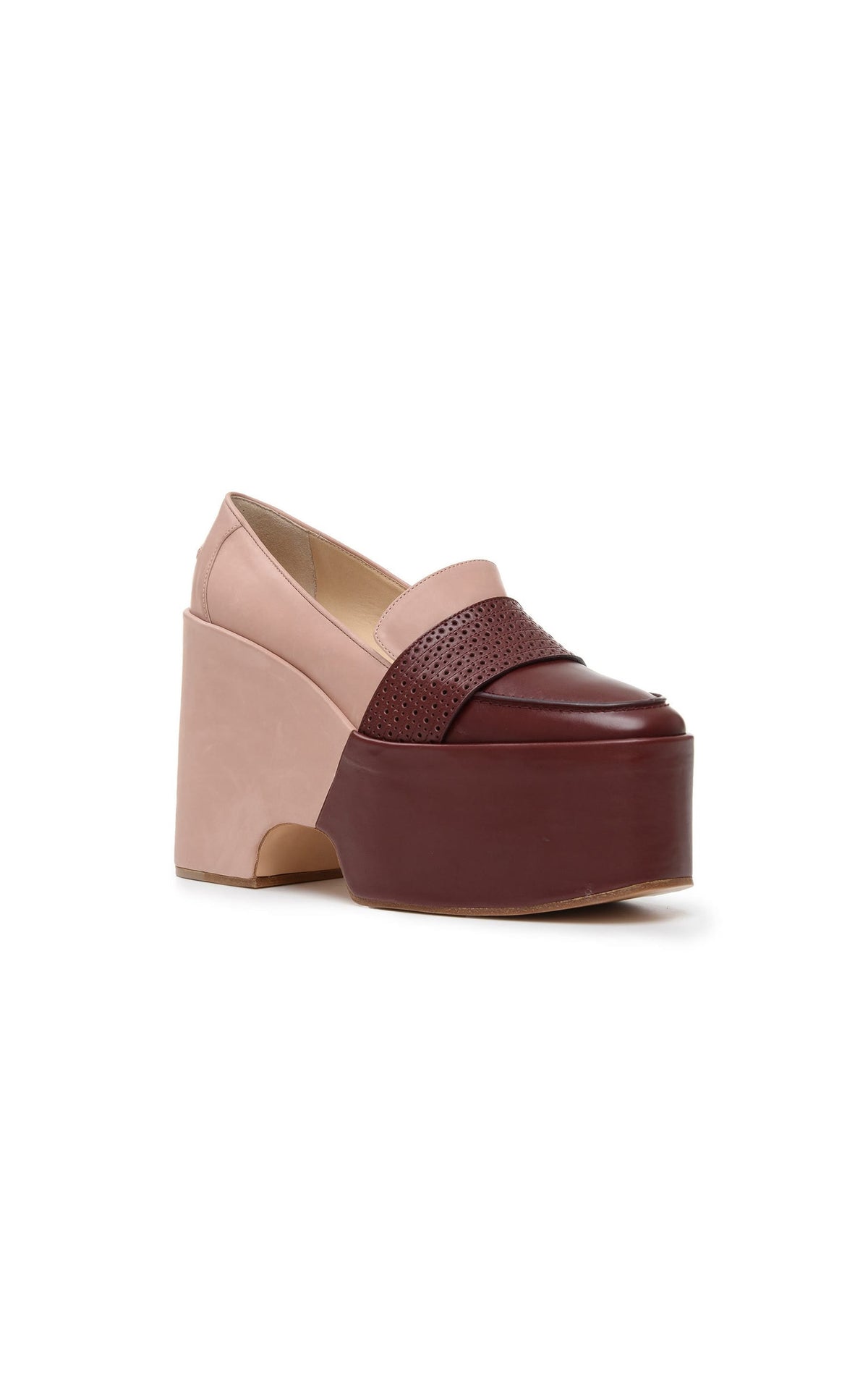 Burgundy & Camel Pink / Mocassins Ceballos 110 en cuir - Burgundy & Camel Pink