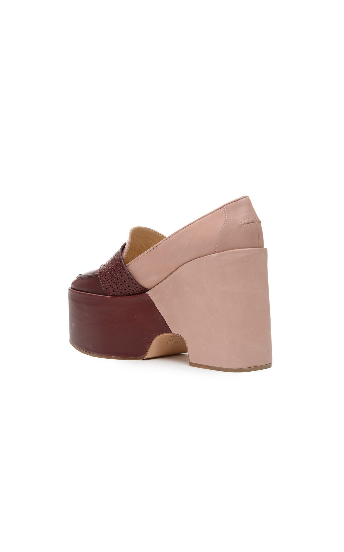 Burgundy & Camel Pink / Mocassins Ceballos 110 en cuir - Burgundy & Camel Pink