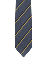 Cravate en soie à rayures - Gris