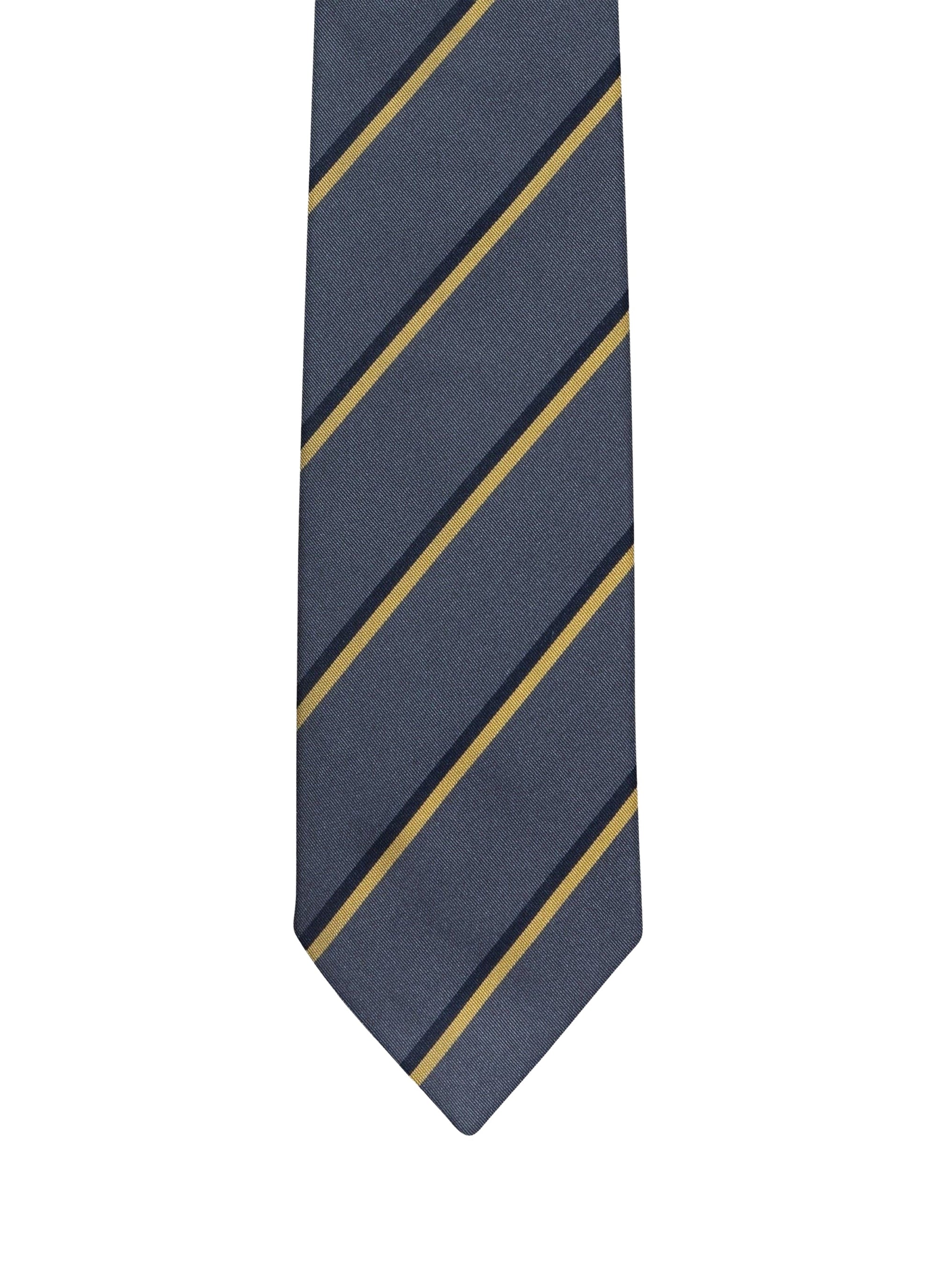 Cravate en soie à rayures - Gris