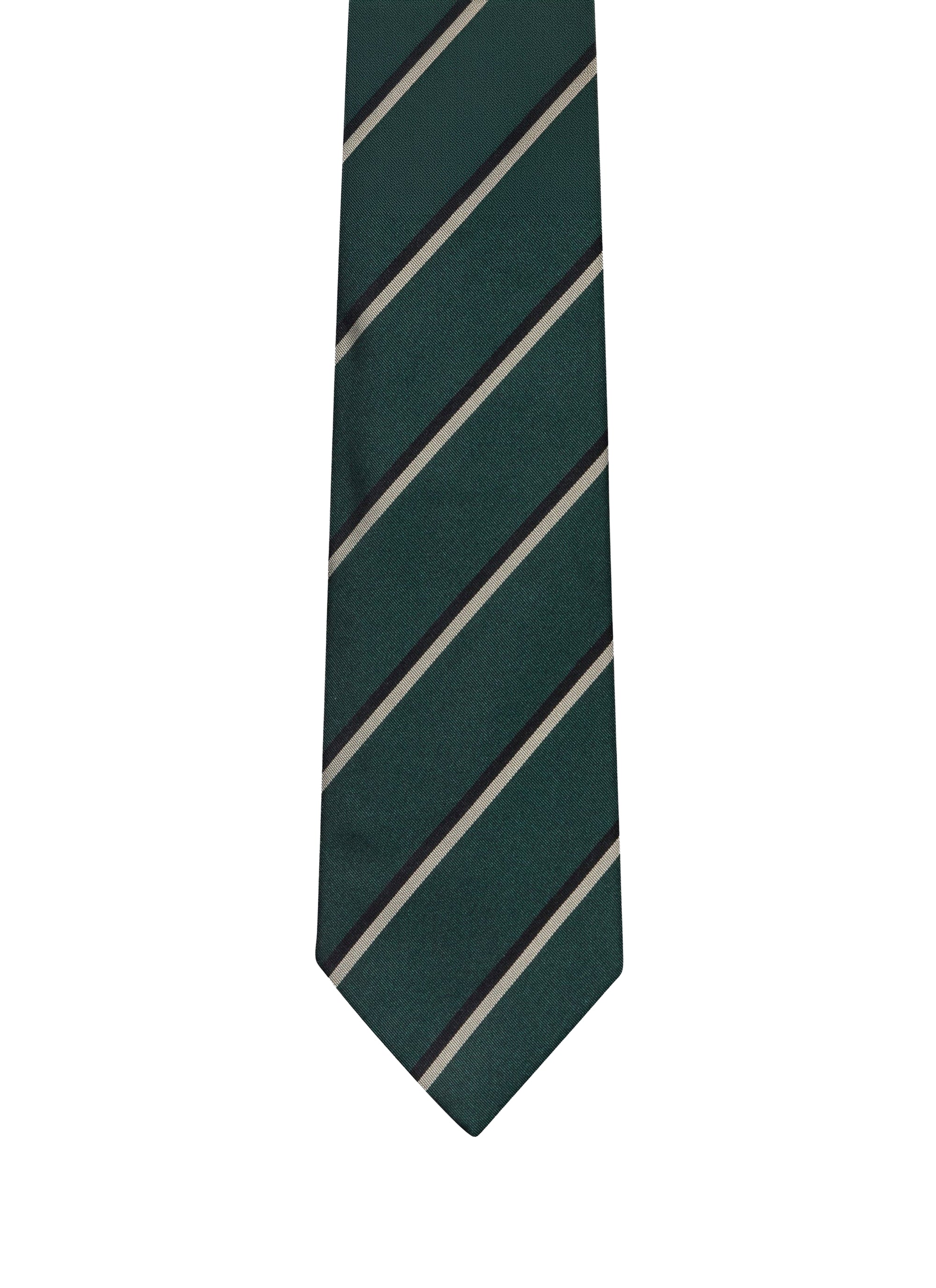 Striped silk tie - Green