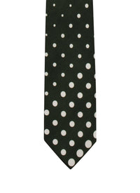 Silk tie with polka dots - Green