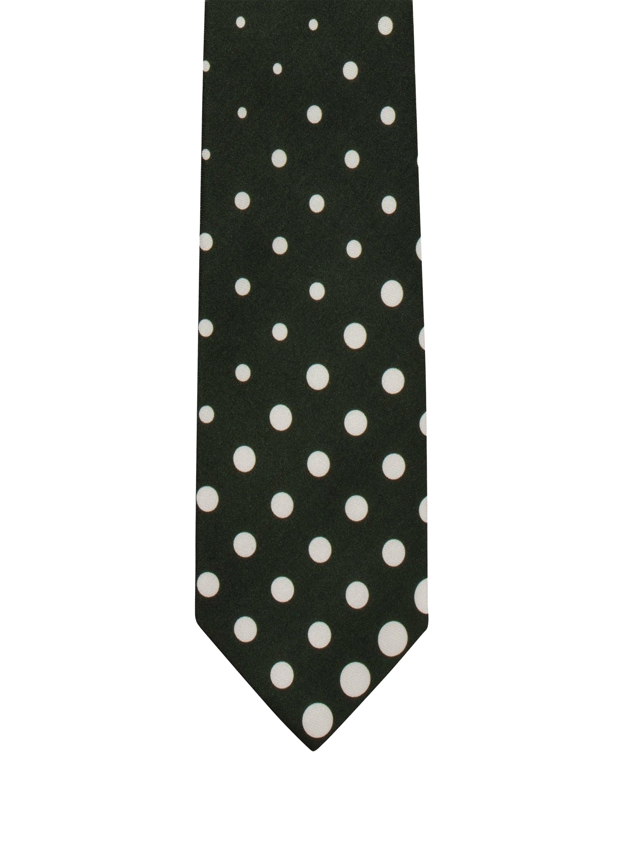 Silk tie with polka dots - Green