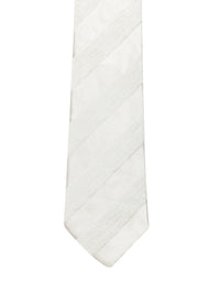 Cravate à rayures en soie - Ivoire