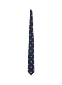 Jacquard silk tie - Navy