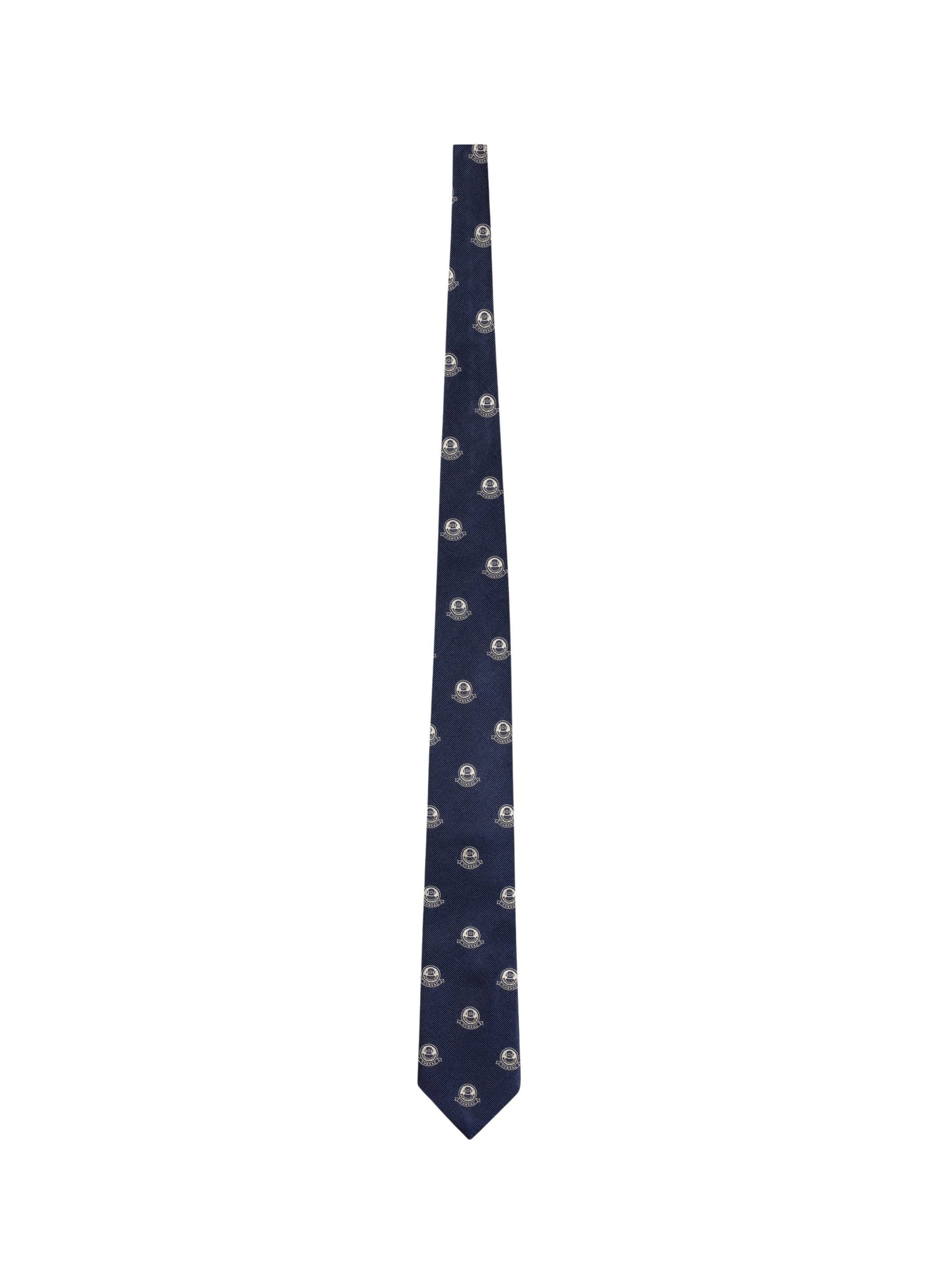 Jacquard silk tie - Navy