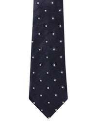 Cravate à fleurs en soie - Marine