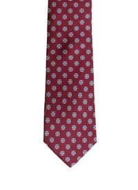 Cravate à motif en soie - Bordeaux