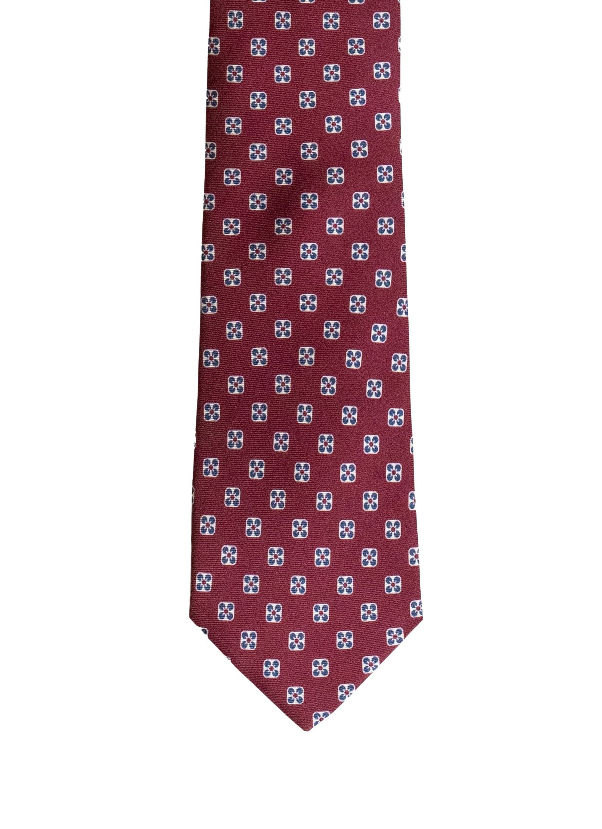 Cravate à motif en soie - Bordeaux