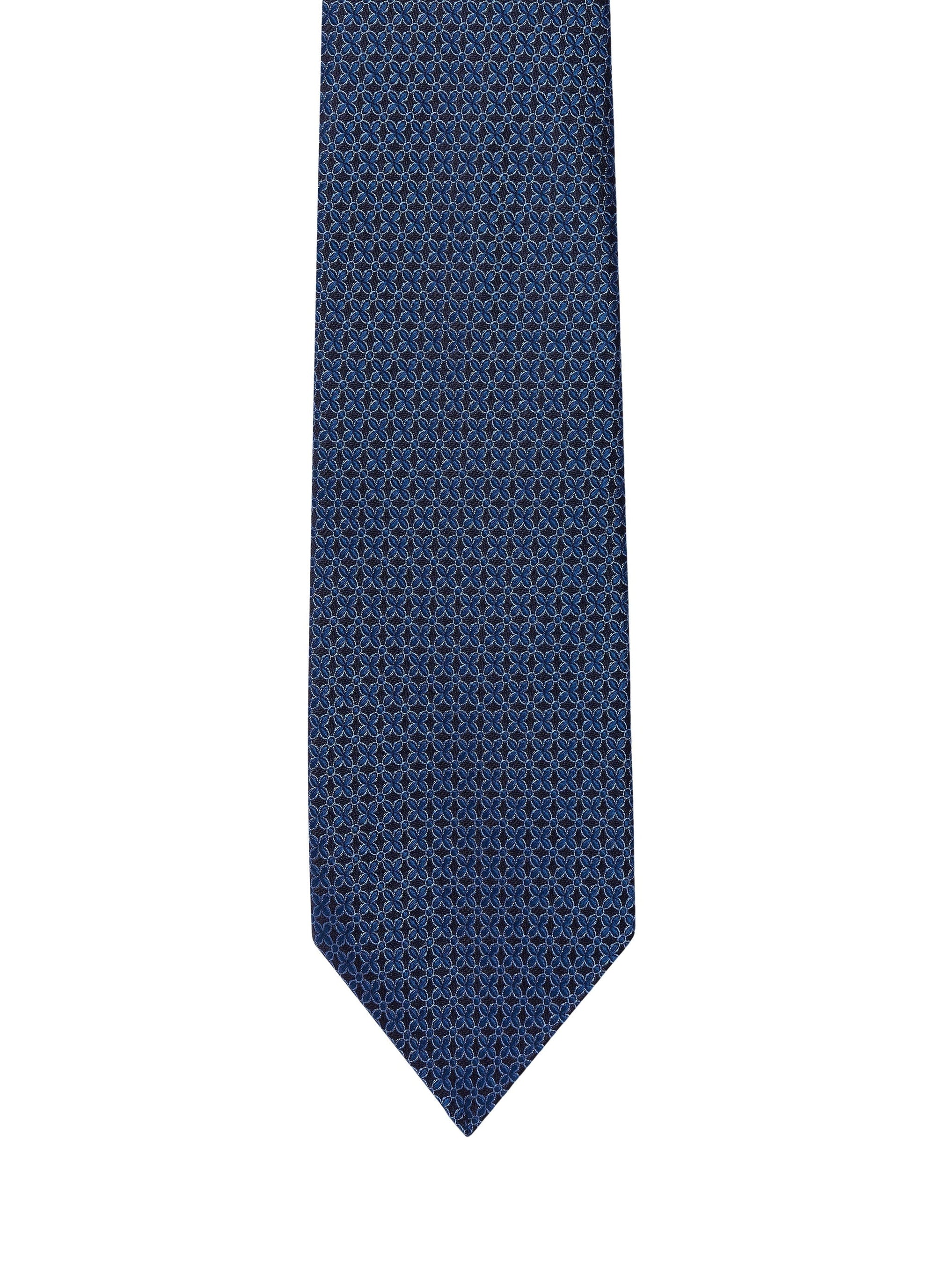 Silk jacquard tie - Navy