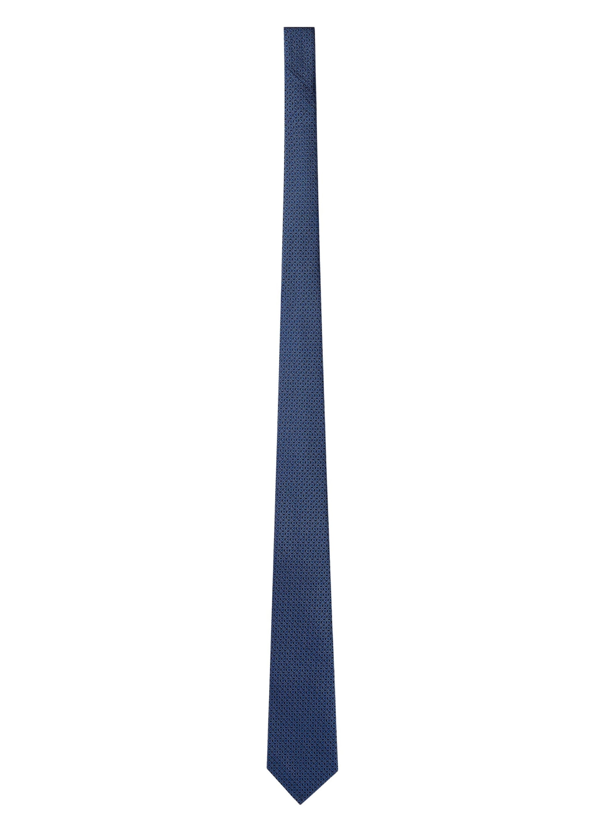 Silk jacquard tie - Navy