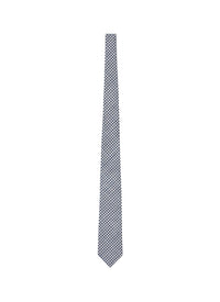 Gingham wool tie - Midnight Blue