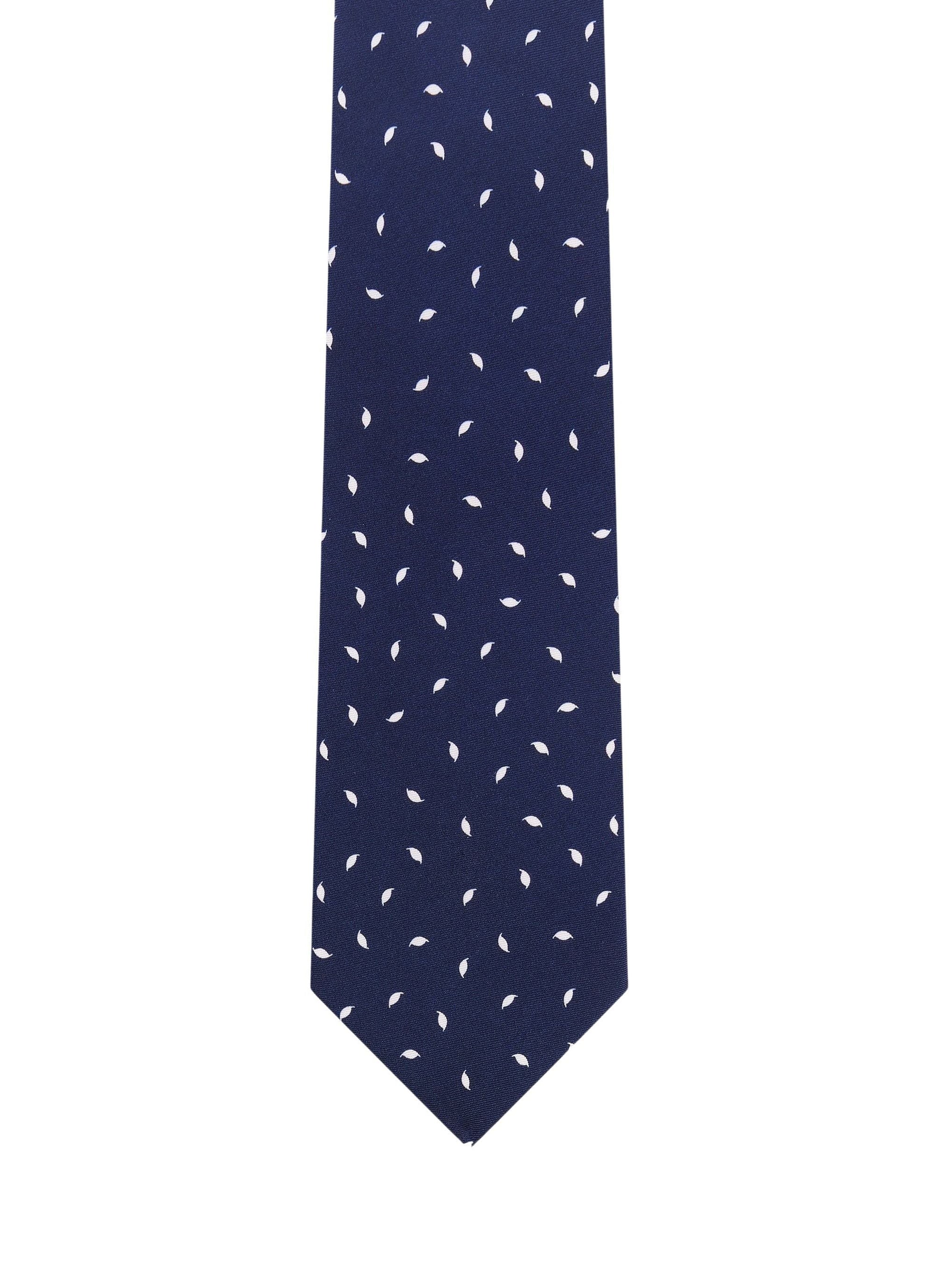 Silk pattern tie - Navy blue
